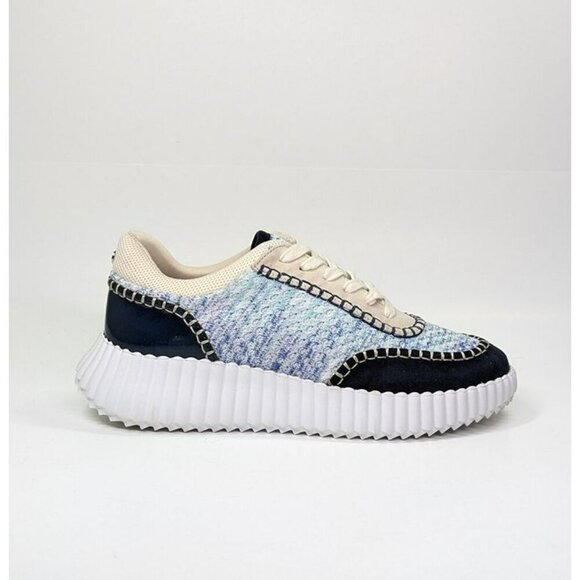 J/Slides Charlene Women's Navy Beige Whipstitch Sneaker Size 9 (MSRP $79) - Picture 2 of 9